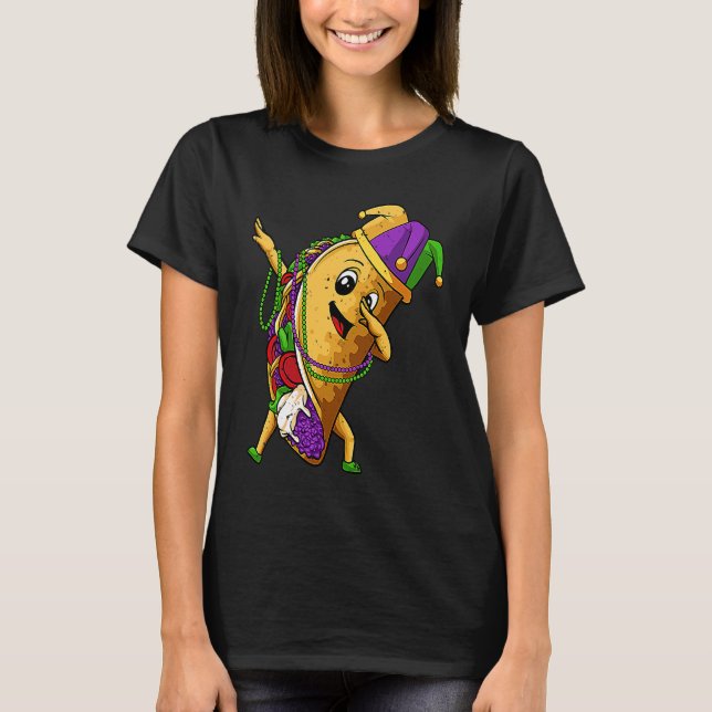 Jester Dabbing Taco Mardi Gras Mexican Food Carniv T Shirt (Framsida)