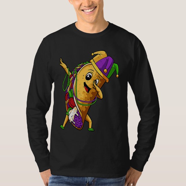 Jester Dabbing Taco Mardi Gras Mexican Food Carniv T Shirt (Framsida)