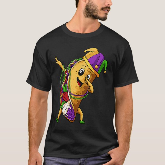 Jester Dabbing Taco Mardi Gras Mexican Food Carniv T Shirt (Framsida)