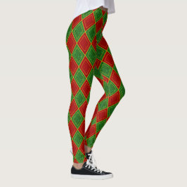 Jester Diamond Helgdag Mönster Leggings