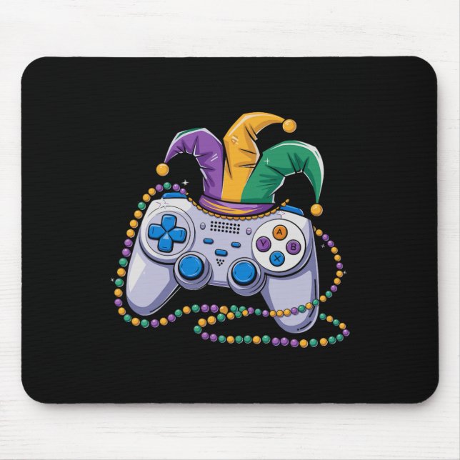 Jester för spelkontroll Mardi Gras Video Game Cont Musmatta (Framsidan)