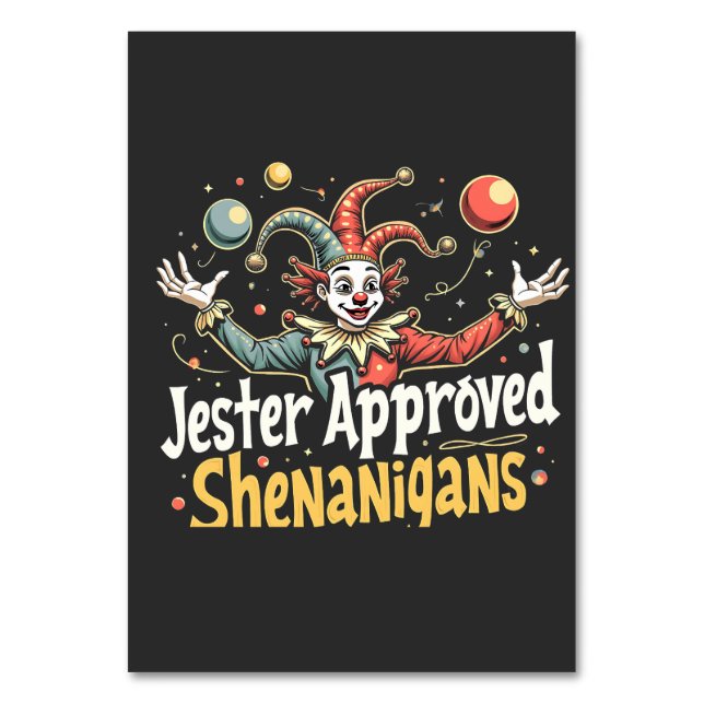Jester godkände Shenanigans Circus Clown Bordsnummer (Framsidan)