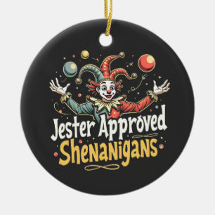 Jester godkände Shenanigans Circus Clown Julgransprydnad Keramik