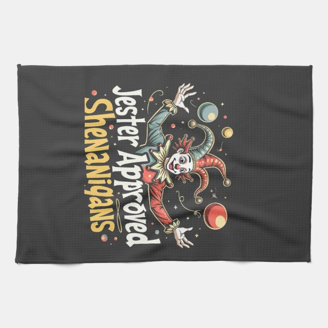 Jester godkände Shenanigans Circus Clown Kökshandduk (Horisontell)