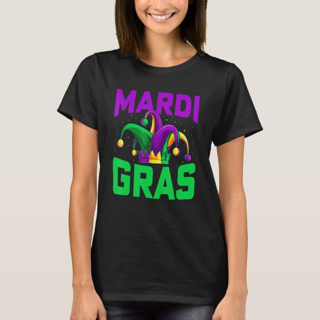 Jester Hat Carnival Mardi Gras Party Men Women 1 T Shirt (Framsida)