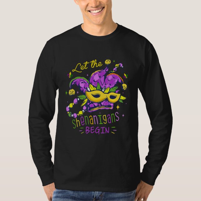 Jester Hat Let The Shenanigans Begin Mardi Gras Pa T Shirt (Framsida)