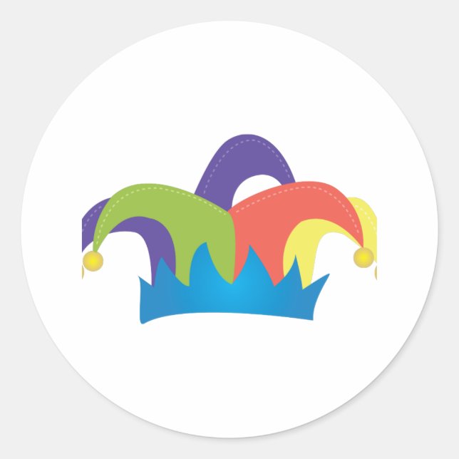 Jester Hat Runt Klistermärke (Framsida)