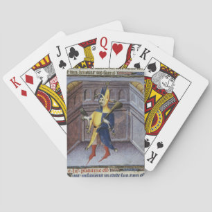 JESTER HOLDING UGGLA MEDIEVAL MANUSCRIPT CASINOKORT