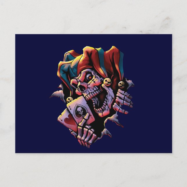 Jester Kortspelare Vykort (Framsida)