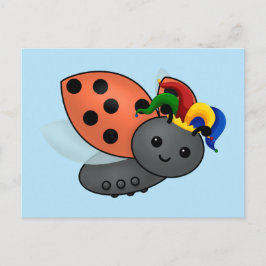 Jester Ladybug Classic Round Sticker Vykort