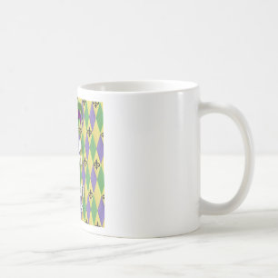 Jester Mask Behålla Lugn och Mardi Gras Kaffemugg