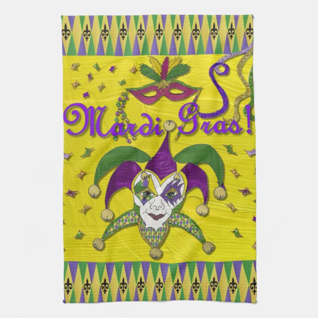 Jester Mask Mardi Gras Harlequin Kitchen Towels Kökshandduk (Vertikal)