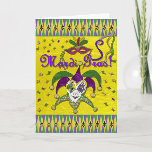 Jester Mask Mardi Gras Harlequin Kort