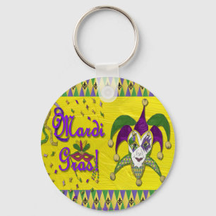 Jester Mask Mardi Gras Harlequin Nyckelring