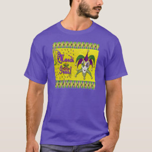 Jester Mask Mardi Gras Harlequin T-shirt