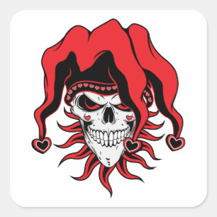 Jester of Kärlek Fyrkantigt Klistermärke