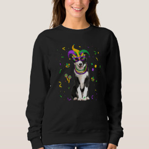 Jester Pärlor & Mask Gräns Collie Hundägare Mardi T Shirt