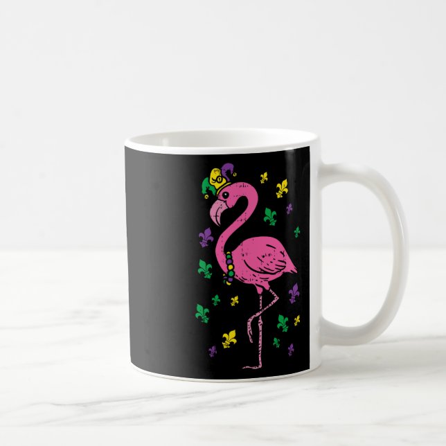 Jester Rosa Flamingo Bird Animal Cute Mardi Gras C Kaffemugg (Höger)