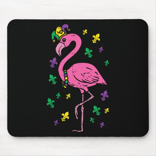 Jester Rosa Flamingo Bird Animal Cute Mardi Gras C Musmatta (Framsidan)