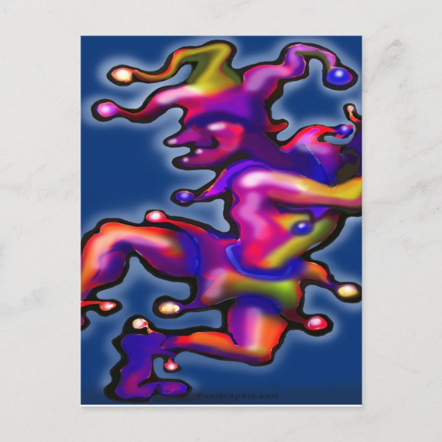 Jester Saphire Blue Vykort (Framsida)