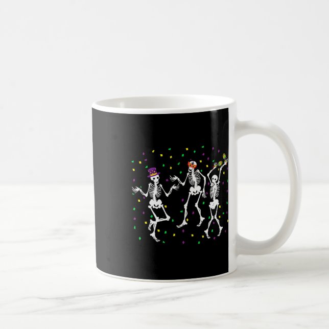 Jester Skeleton Dancing Mardi Gras Bones Carnival Kaffemugg (Höger)