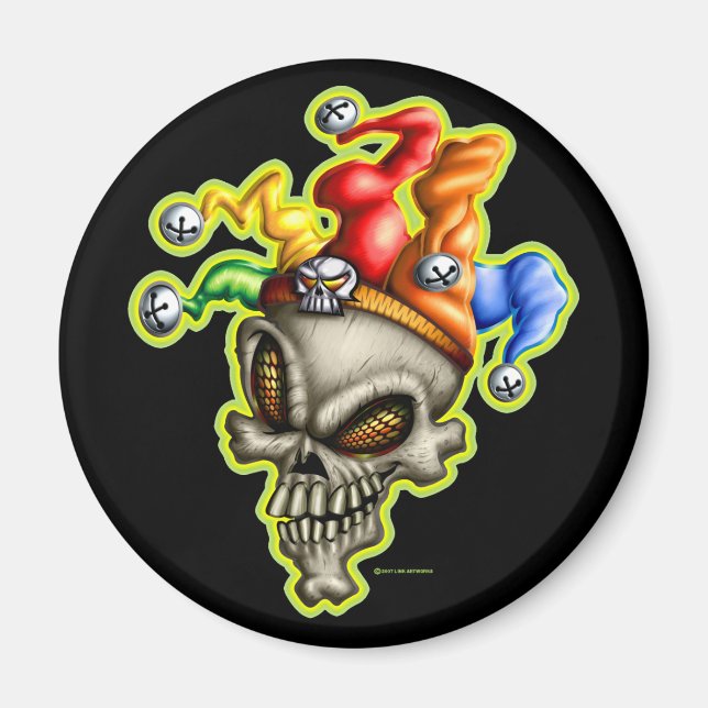 Jester Skull Magnet (Framsidan)