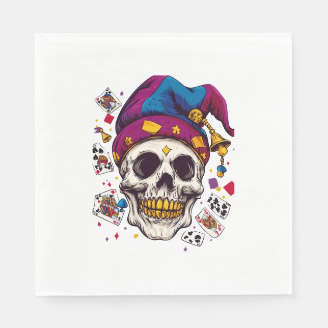 Jester Skull Trickster Pappersservett (Framsidan)