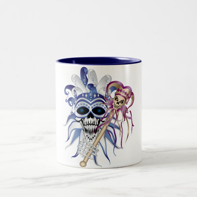 Jester Skull Två-Tonad Mugg (Center)