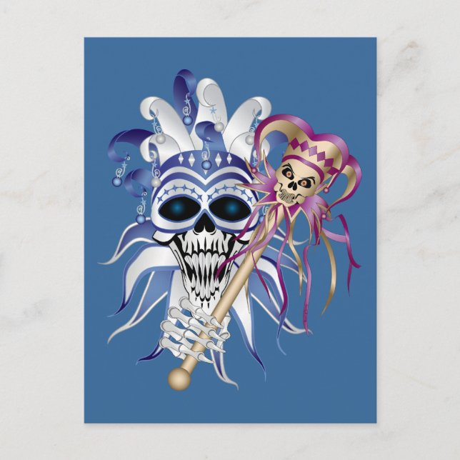 Jester Skull Vykort (Framsida)