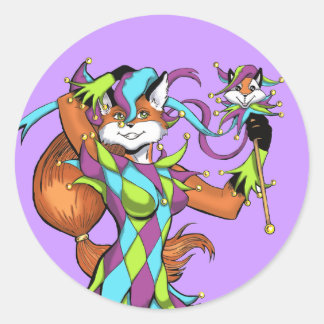 Jester Sticker Runt Klistermärke
