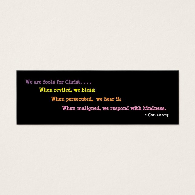 Jesters For Jesus Bookmark (2 sidor) Litet Visitkort (Framsidan)