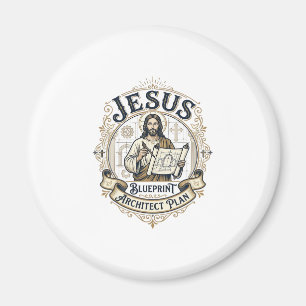 Jesu Blueprint Arkitekt Plan Jesus Blueprint Båge Magnet
