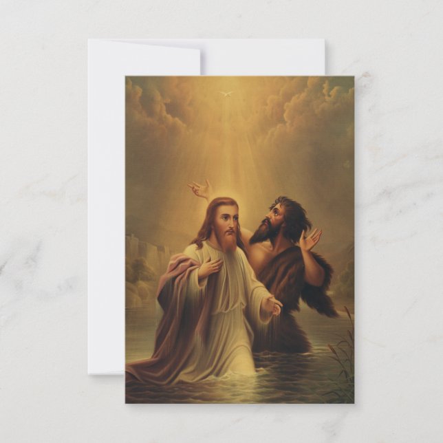 Jesu dop Andaktskort Heligt Kort (Framsida)