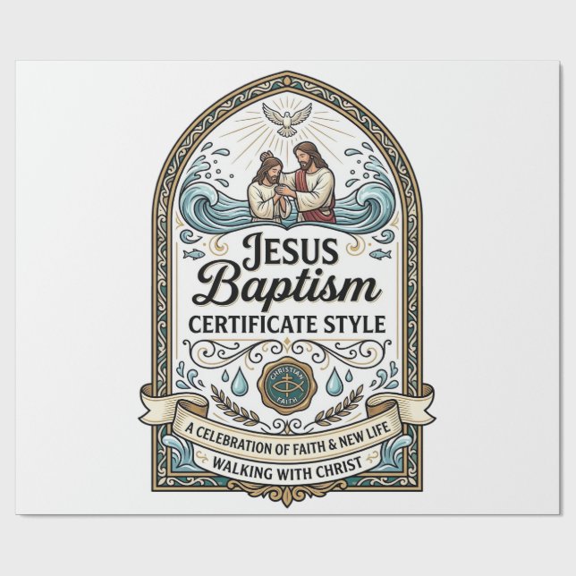 Jesu Dopscertifikat Stil Jesu Dopscertifikat Presentpapper (Platt)