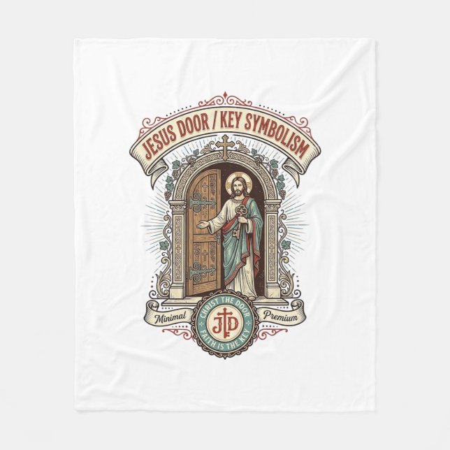 Jesu dörrnyckel symbolism Jesu dörrnyckel symbolis Fleecefilt (Framsidan)