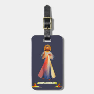 Jesu gudomliga reklamskylt bagagebricka