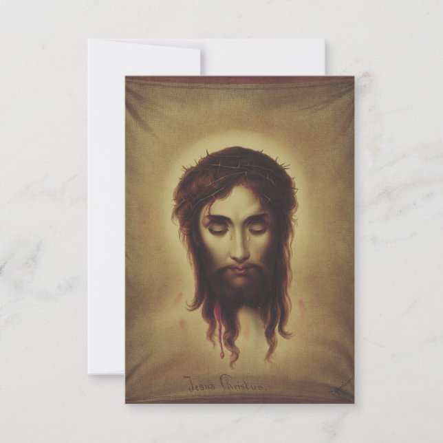Jesu Heliga Ansikte Bönekort Tack Kort (Framsida)