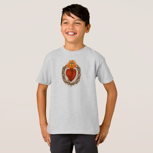 Jesu heliga hjärta barn t-shirt (Hel framsida)