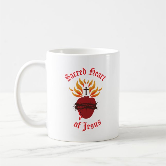 Jesu heliga hjärta kaffemugg (Vänster)