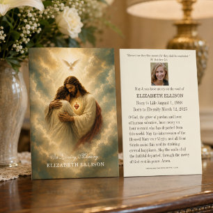 Jesu heliga hjärta katolska begravnings- minnes- h visitkort
