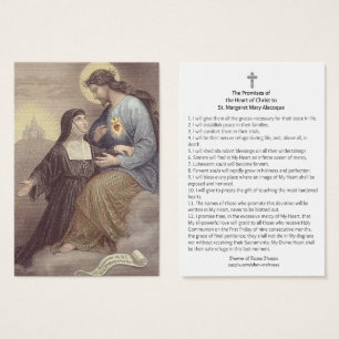 Jesu heliga hjärta lovningar till St. Margareta Ma Visitkort
