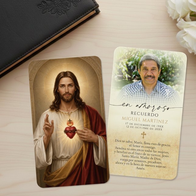 Jesu heliga hjärta spansk bönekort visitkort (Skapare uppladdad)