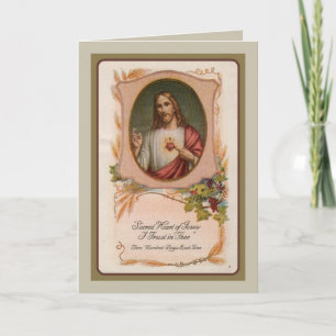 Jesu heliga hjärta Sympati Kondoleans Korsfästelse Kort