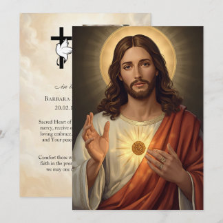 Jesu Heliga Hjärtas Begravningsbön 5x7 tum Kort