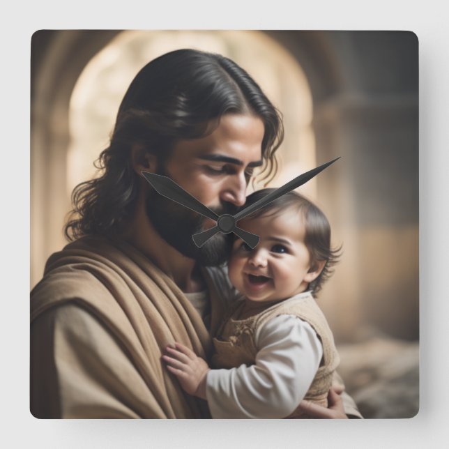 Jesu konst fyrkantig klocka (Framsida)