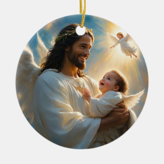 Jesu konst julgransprydnad keramik (Framsidan)