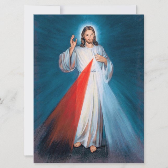 Jesu Kristi Guds Barmhärtighet Jesu Heliga Hjärta Kort (Framsida)