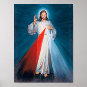 Jesu Kristi Guds barmhärtighet Jesu heliga hjärta Poster