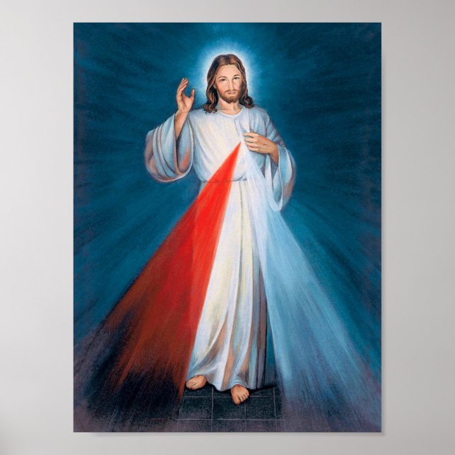 Jesu Kristi Guds barmhärtighet Jesu heliga hjärta Poster (Framsidan)