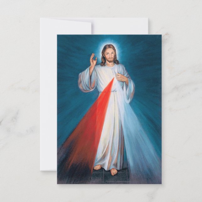 Jesu Kristi Guds barmhärtighet Jesu heliga hjärta Tack Kort (Framsida)